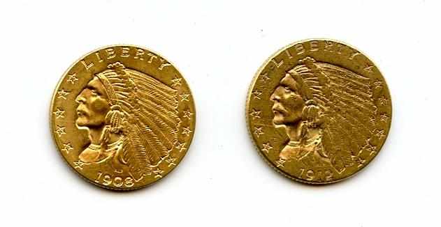 Appraisal: and Both coins are lightly circulated each with a few