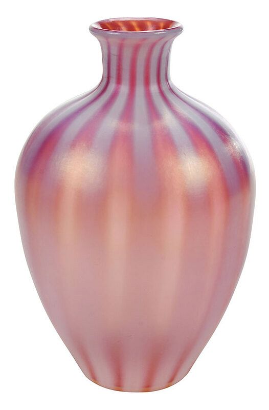 Appraisal: Steuben Oriental Poppy Art Glass Vase attributed to Frederick Carder