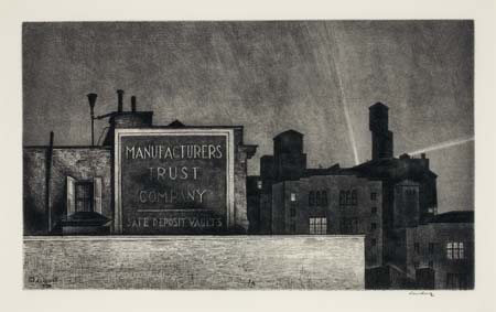 Appraisal: ARMIN LANDECK Manhattan Nocturne Drypoint x mm x inches full