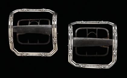 Appraisal: Pair of George III sterling silver buckles william eley london