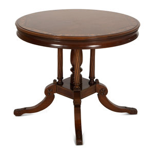 Appraisal: A Regency Style Circular Mahogany Center Table th Century Height