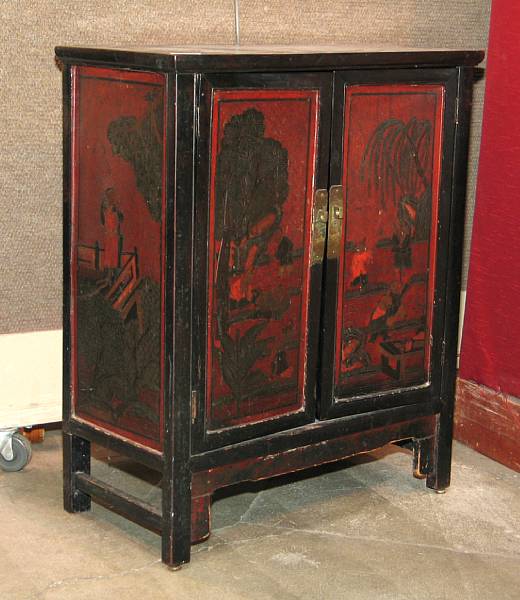 Appraisal: A chinoiserie decorated cabinet