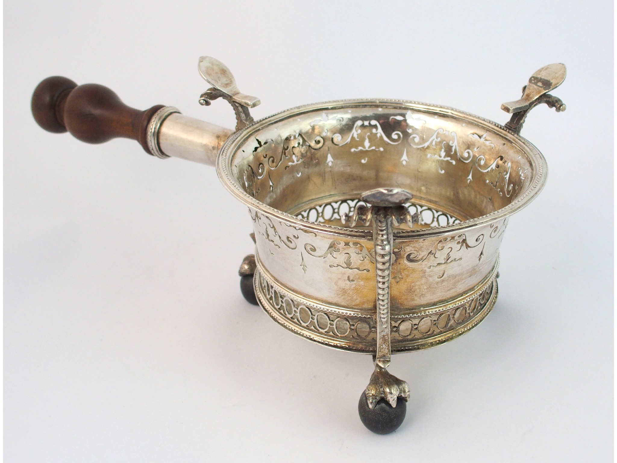 Appraisal: An antique silver warming dish standunknown maker London marks of