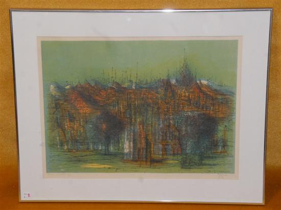 Appraisal: JEAN CARZOU - lITHOGRAPH UNTITLED CITY SCENE sIGNED NU BERED