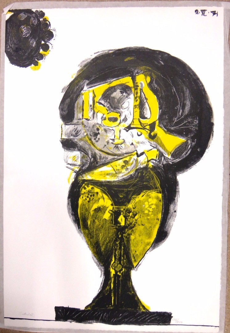 Appraisal: Graham Sutherland - Standing Rock Form colour lithograph signed and