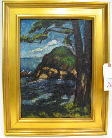 Appraisal: JOHN DOMINIQUE OIL ON CANVAS The Oregon Coast appears to