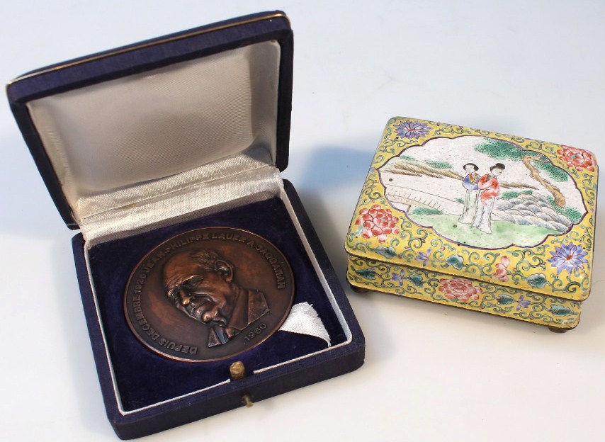 Appraisal: Jean-Philippe Lauer commemorative bronzed medallion cm dia in fitted case