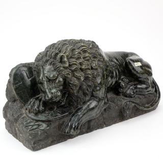 Appraisal: After Bertel Thorvaldsen Swiss - Fine Serpentine Marble Lion of