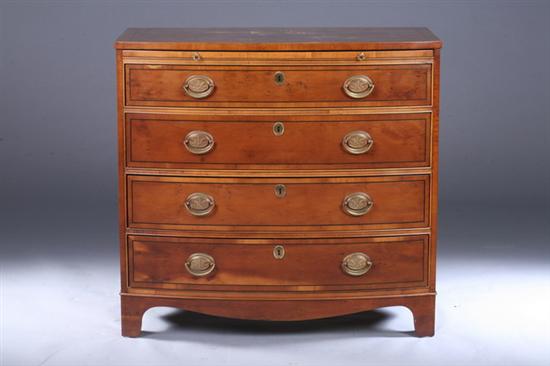 Appraisal: GEORGE III STYLE YEWWOOD BACHELOR CHEST late th century With