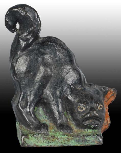 Appraisal: Halloween Cat Cast Iron Doorstop Description Made by Budd and