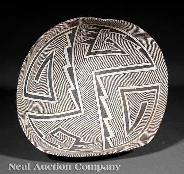 Appraisal: A Southwest Black on White Pottery Bowl Anasazi or Mimbres