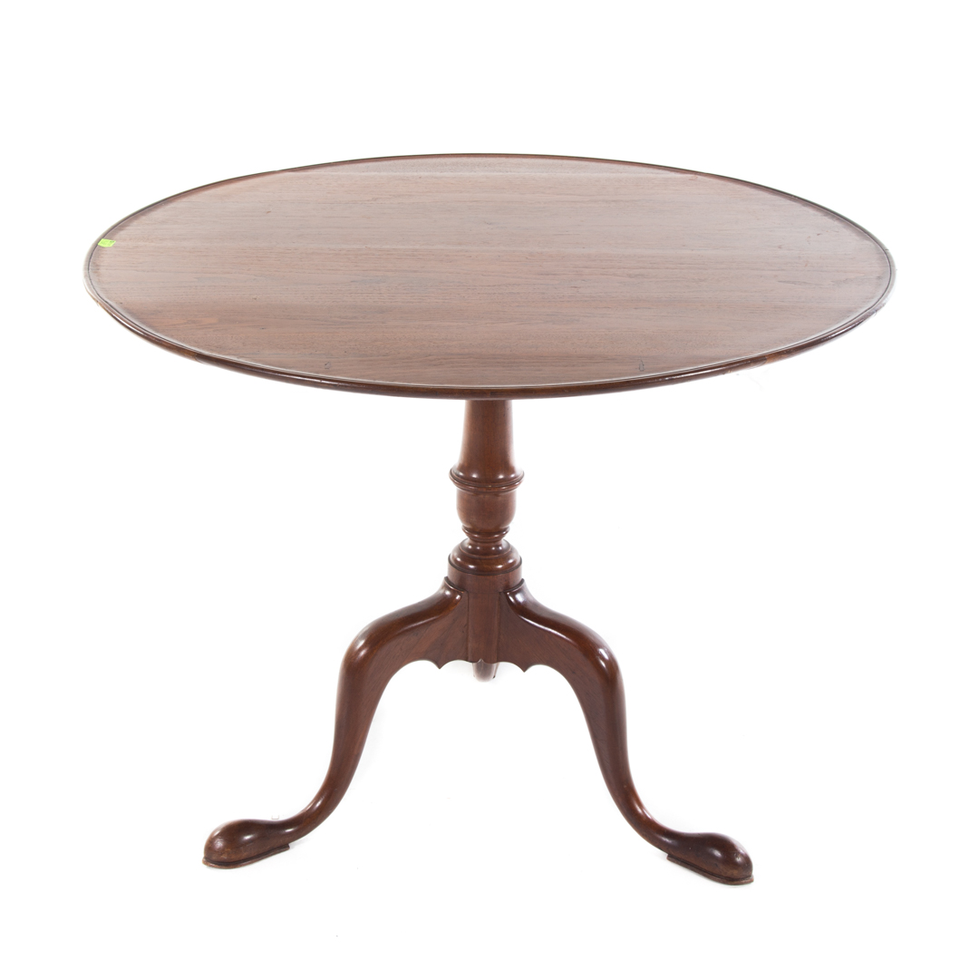 Appraisal: Queen Anne style mahogany tilt-top table early th century round