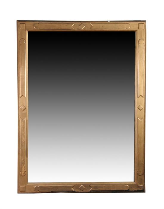 Appraisal: MONUMENTAL ART DECO BRONZE-PAINTED FRAME AND MIRROR Circa - Of