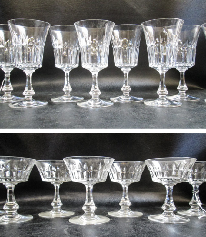 Appraisal: BACCARAT NEVARRE CUT CRYSTAL STEMWARE SET thirty pieces comprised of