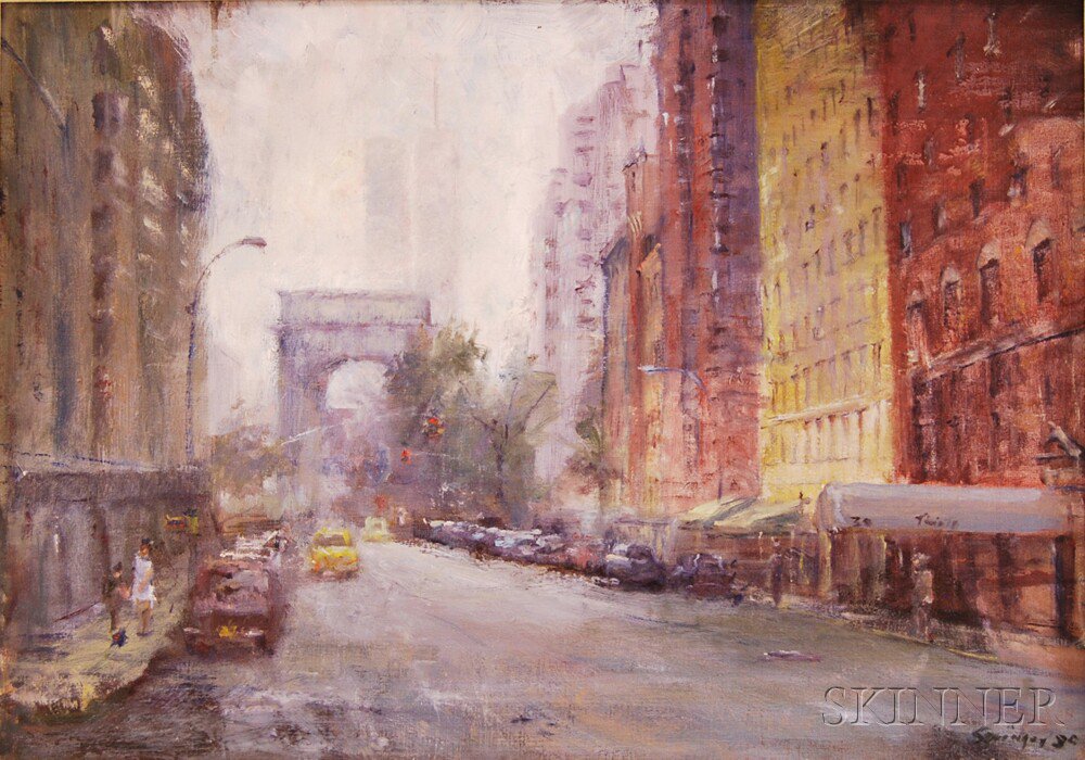 Appraisal: Anthony Springer American - Washington Square Signed and dated Springer