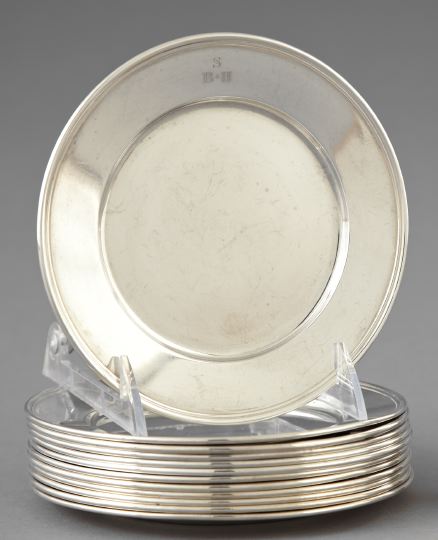 Appraisal: Set of Twelve Tiffany and Company Sterling Silver Bread-and-Butter Plates