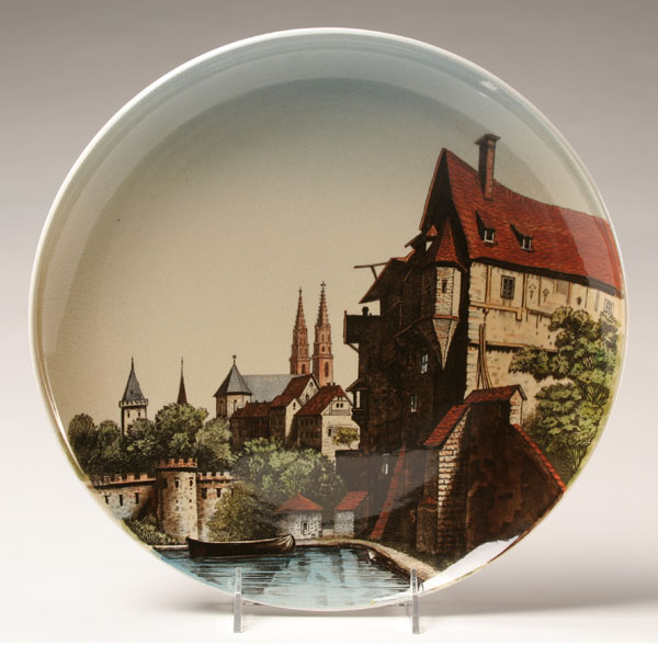 Appraisal: Villeroy and Boch porcelain charger hand painted view of Basel