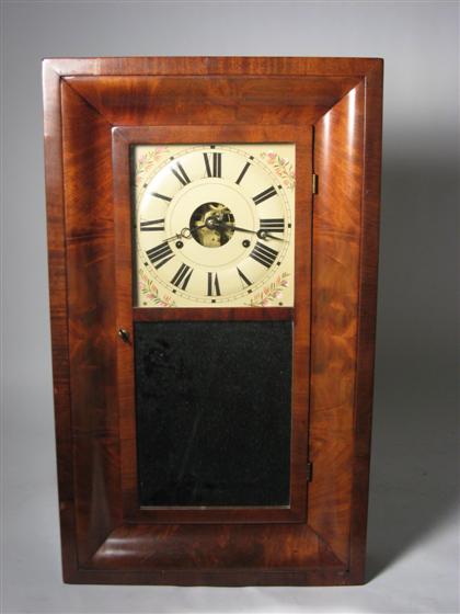 Appraisal: Mahogany Ogee shelf clock th century Chauncey Jerome off-white dish