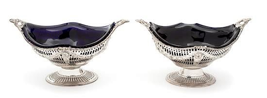 Appraisal: A Pair of English Sviler Oval Footed Baskets Charles Stuart