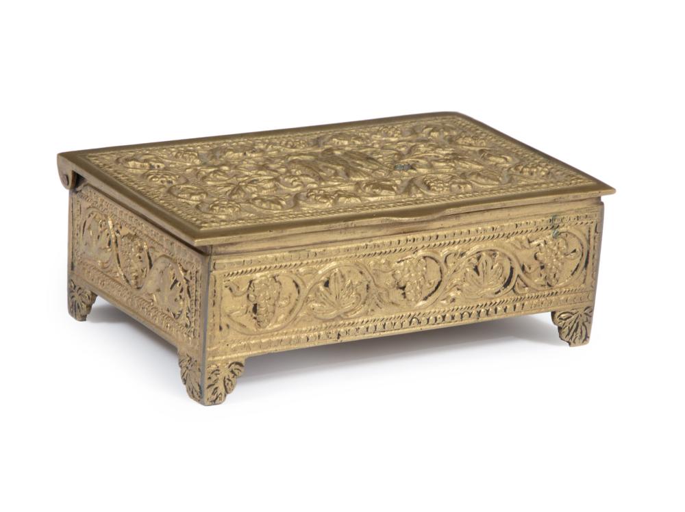 Appraisal: CONTINENTAL BRASS BOXContinental Brass Box hinged lid with double-headed eagle