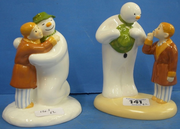 Appraisal: Coalport Snowman Figures Hush Dont Wake Them and The Special