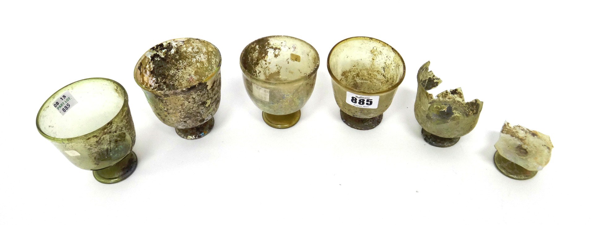 Appraisal: Four Persian glass beakers and two fragments probably th th