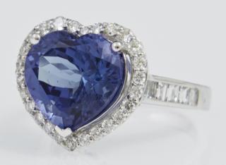 Appraisal: Lady's Platinum Dinner Ring with a heart-shaped carat tanzanite atop