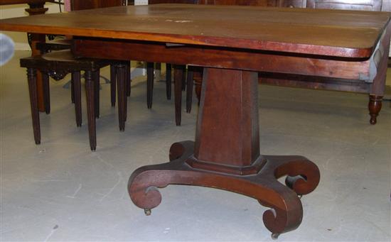 Appraisal: Classical Revival pedestal base dining table mahogany and mahogany veneer