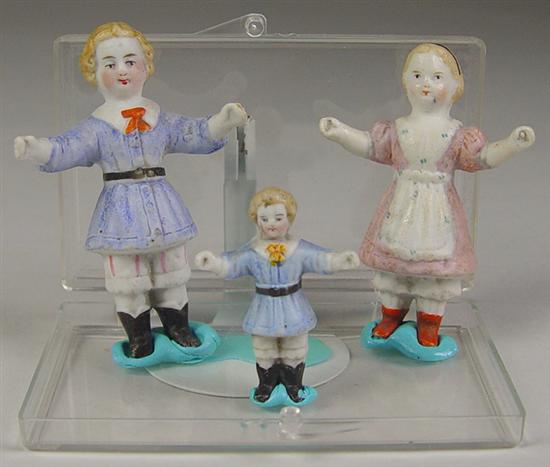 Appraisal: Three Piece German Frozen Charlottes Painted eyes with single stroke