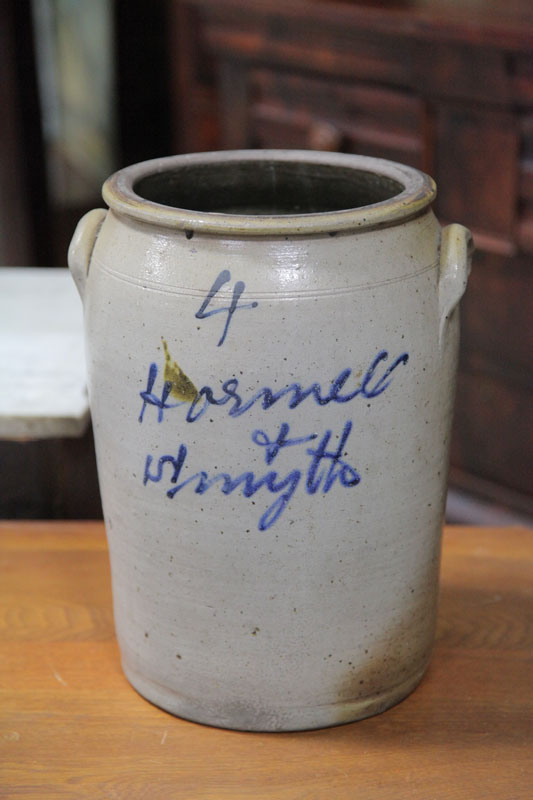 Appraisal: HORMELL SMYTH FOUR GALLON STONEWARE CROCK Tuscarawas County Ohio th