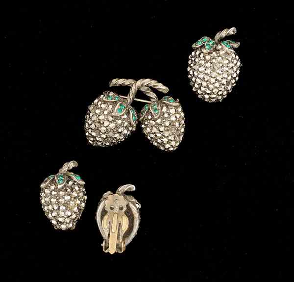 Appraisal: Weiss Costume Jewelry Collection Four Weiss Berry jewelry including a