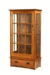 Appraisal: CHINA CABINET - Contemporary Mission oak single door display cabinet