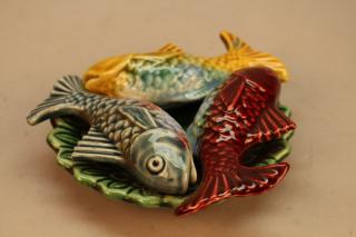 Appraisal: Multi Colored Glazed Ceramic Koi Fish Multi Colored Glazed Ceramic