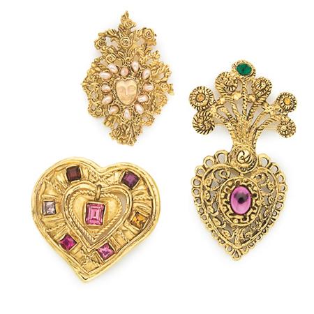 Appraisal: Group of Three Christian Lacroix Noel Pins Estimate -