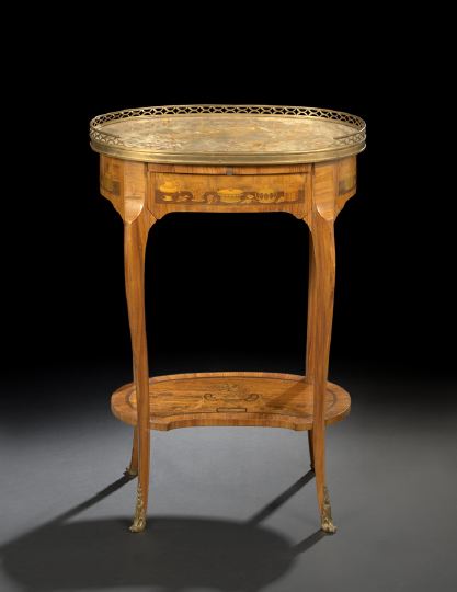 Appraisal: Louis XV-Style Kingwood and Onyx Occasional Table fourth quarter th