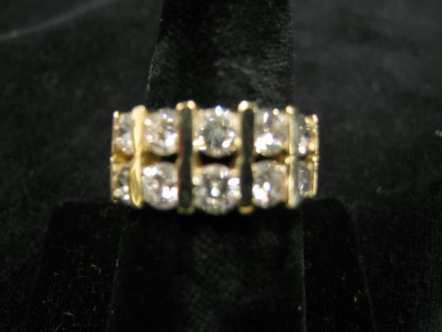 Appraisal: Diamond Ring double row band of diamonds totaling carats in