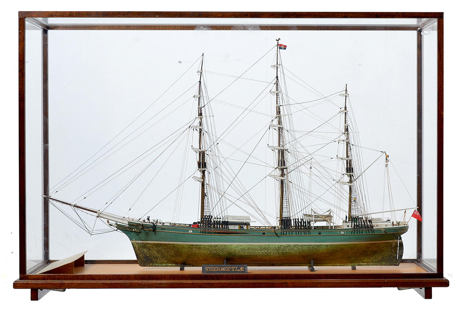 Appraisal: POLYURETHANE MODEL OF THE CLIPPER THERMOPYLAE HOUSED IN A GLAZED