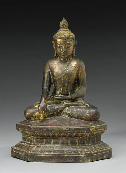 Appraisal: A fine Burmese bronze figure of the Buddha Arakan State