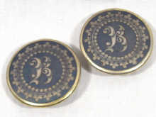 Appraisal: A pair of large Russian silver gilt and niello buttons