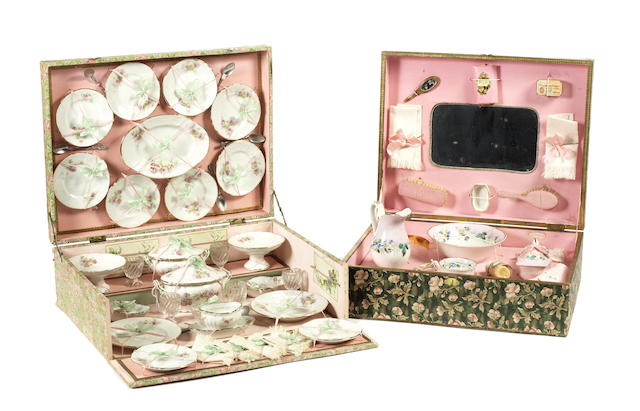 Appraisal: Boxed child's Dinner Service and Toilette sets French late th