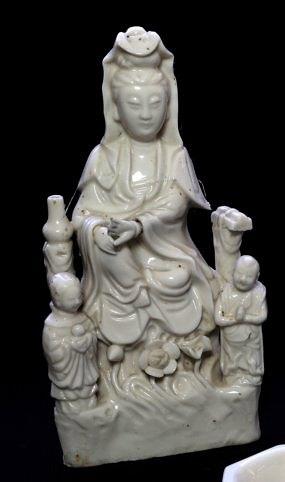 Appraisal: An th Century blanc de chine figure of Guanyin with