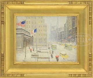 Appraisal: GUY CARLETON WIGGINS American - WINTER AT THE LIBRARY Oil