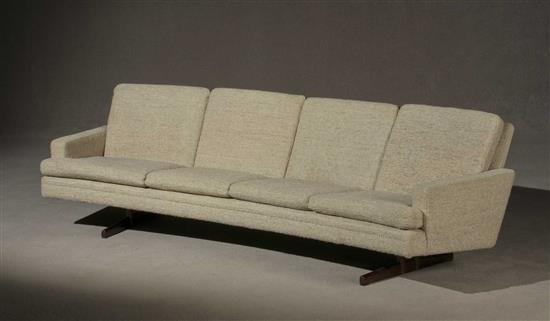 Appraisal: Lot Property of Various Owners Danish Modern Curved Rosewood Sofa