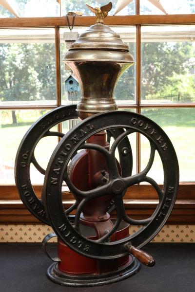 Appraisal: AN ELGIN NATIONAL DOUBLE WHEEL COFFEE MILLThe nickeled hopper with