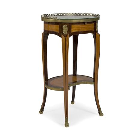 Appraisal: Transitional Louis XV XVI Gilt-Bronze Mounted Amaranth and Sycamore Table