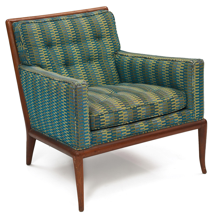 Appraisal: T H Robsjohn-Gibbings lounge chair by Widdicomb mahogany frame with