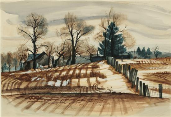 Appraisal: Charles B Culver American - Gray Winter Day Near Bellaire