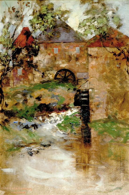 Appraisal: Thomas Grosvenor British - THE WATER MILL oil on canvas