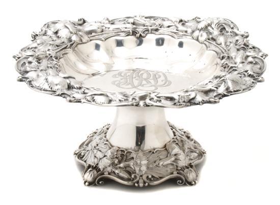 Appraisal: An American Sterling Silver Footed Bowl Whiting Co with carnation