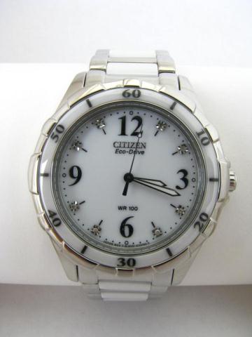 Appraisal: New Citizen Lady's Stainless Steel White Ceramic Eco Drive with